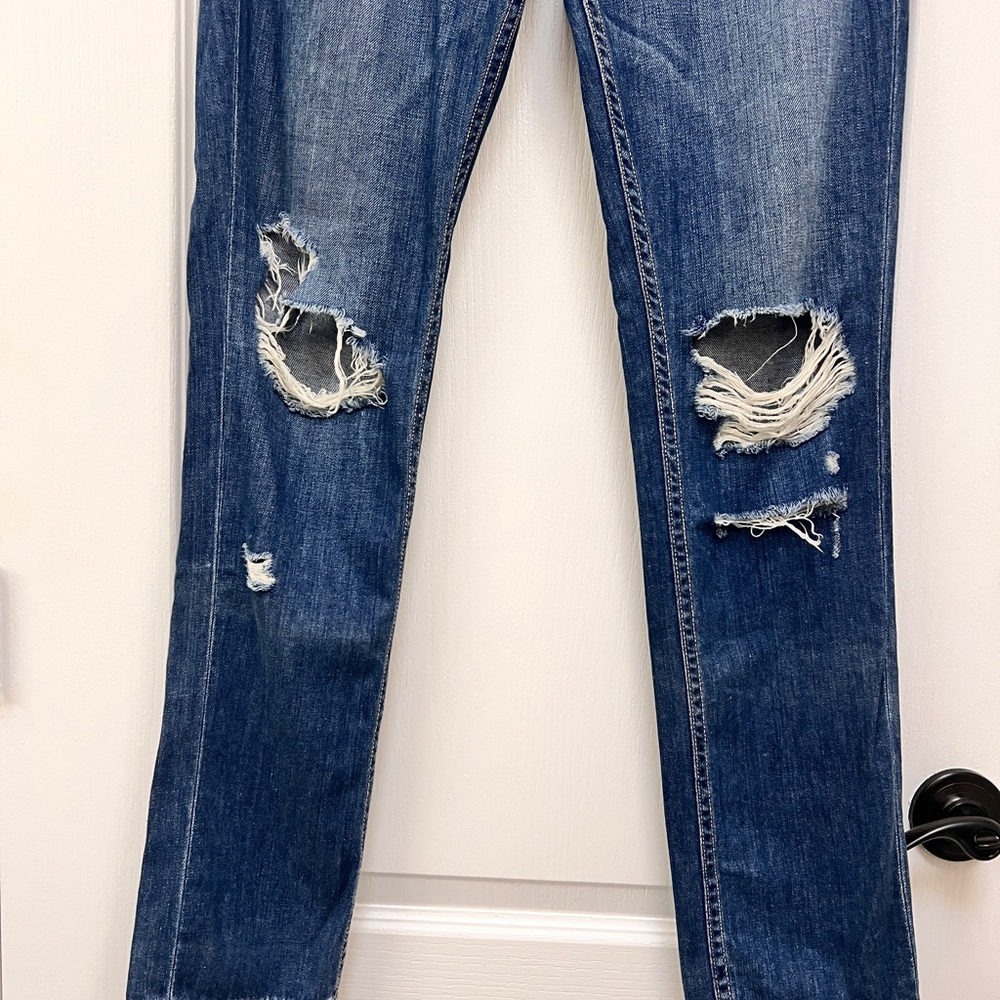 PAIGE Jimmy Jimmy Skinny Jeans Women’s 27 Distressed Ripped Boyfriend Denim - Picture 4 of 13